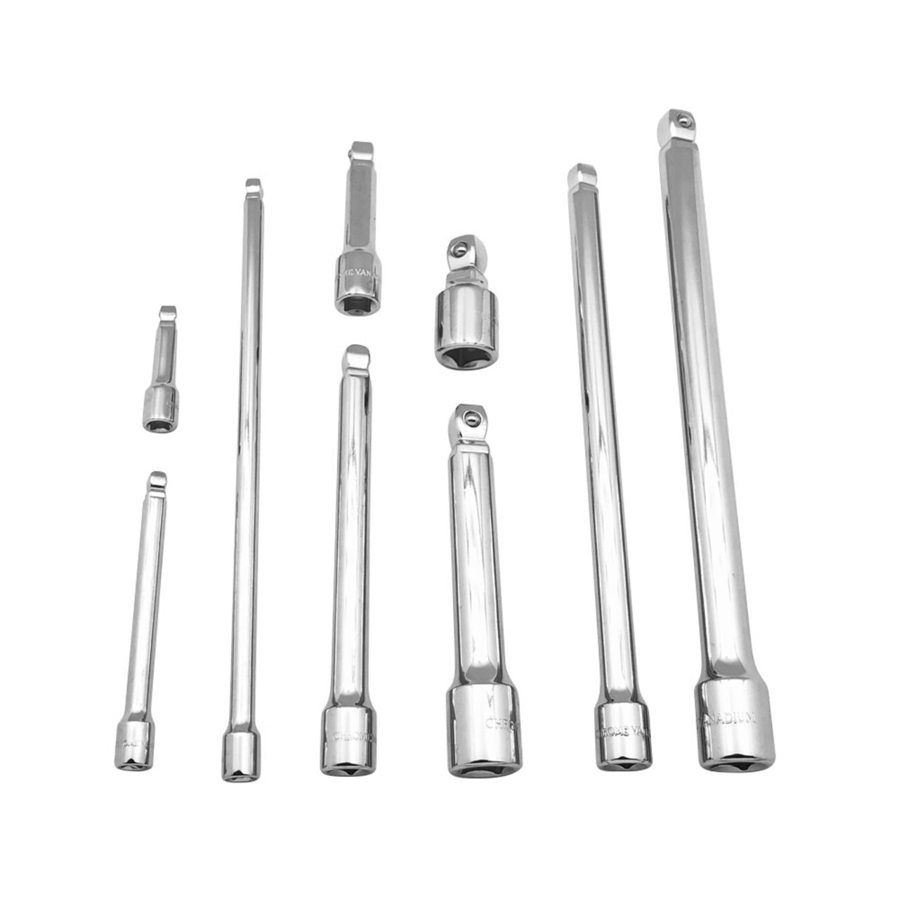 Industro 9-Piece Drive Car Wobble Socket Extension Bar Hand Tool Set